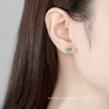 Gold Plated S925 Silver Pink Blue Aaaaa CZ Stud Earrings